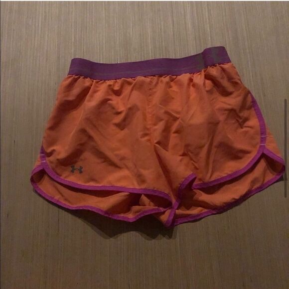 Women's Under Armour Orange & Pink Athletic Shorts - Picture 3 of 9